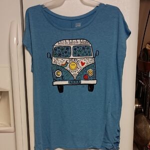 Justice Blue Kids' T-Shirt with Van Graphic
